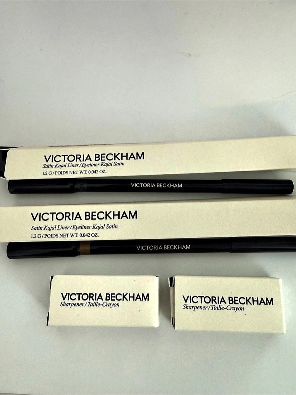 Victoria Beckham Satin Kajal Eyeliner in Olive and Bronze + 2x Sharpener